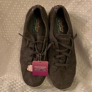 Skechers women’s charcoal grey Memory Foam sneakers , size 10.